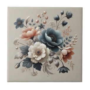 Watercolor Floral Elegant Spring Design Tile