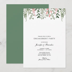 Watercolor Floral Engagement Party Invitation