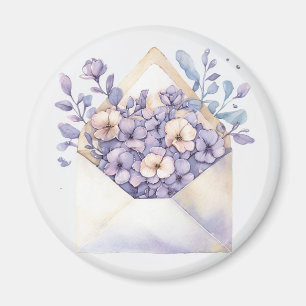 Watercolor Floral Envelope – Cute Magnet