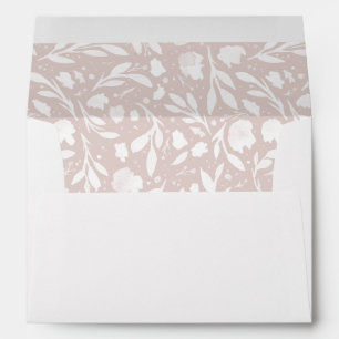 Watercolor Floral Envelope with Patterned Liner