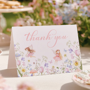Watercolor Floral Fairy  Thank You Card