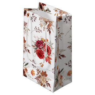 watercolor floral fall autumn pattern stylish cute small gift bag