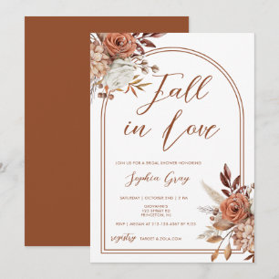 Watercolor Floral Fall in Love Bridal Shower Invitation