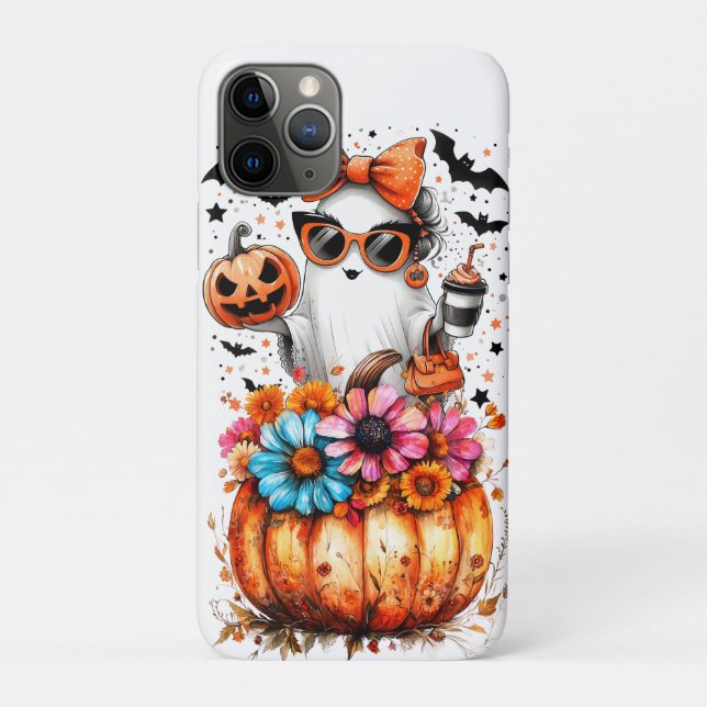 Watercolor Floral Fall Pumpkin Case-Mate iPhone Case (Back)