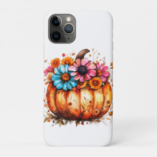 Watercolor Floral Fall Pumpkin iPhone 11 Pro Case