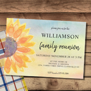 Watercolor Floral Family Reunion  Invitation