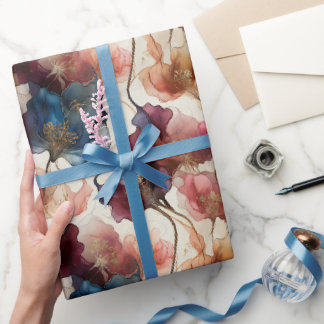 Watercolor Floral Fancy Classy Wrapping Paper