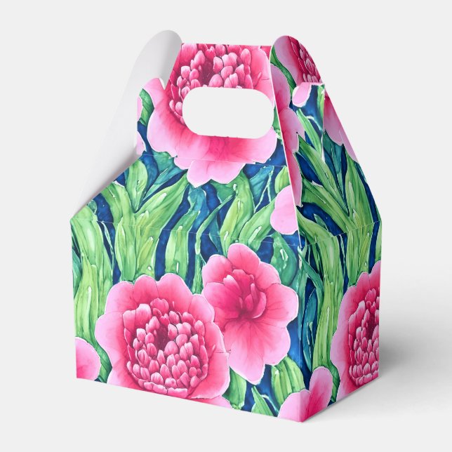 Watercolor Floral Favour Box (Front Side)