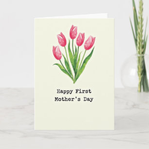 Watercolor Floral First Mothers Day Card