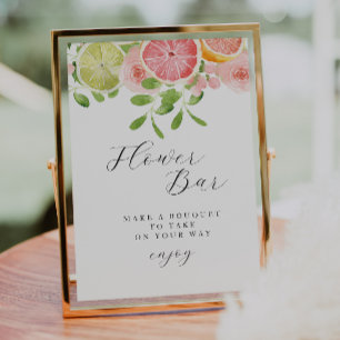 Watercolor Floral "Flower Bar" Shower Favour Print