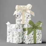 Watercolor Floral Flower White Cream Wedding  Wrapping Paper Sheet<br><div class="desc">This design may be personalized by choosing the Edit Design option. You may also transfer onto other items. Contact me at colorflowcreations@gmail.com or use the chat option at the top of the page if you wish to have this design on another product or need assistance. See more of my designs...</div>