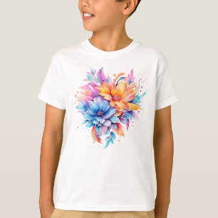 Watercolor Floral Flowers Design-24683 T-Shirt