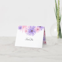 watercolor floral Folded Thank You Card