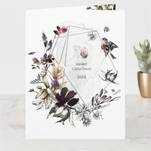 watercolor floral frame card