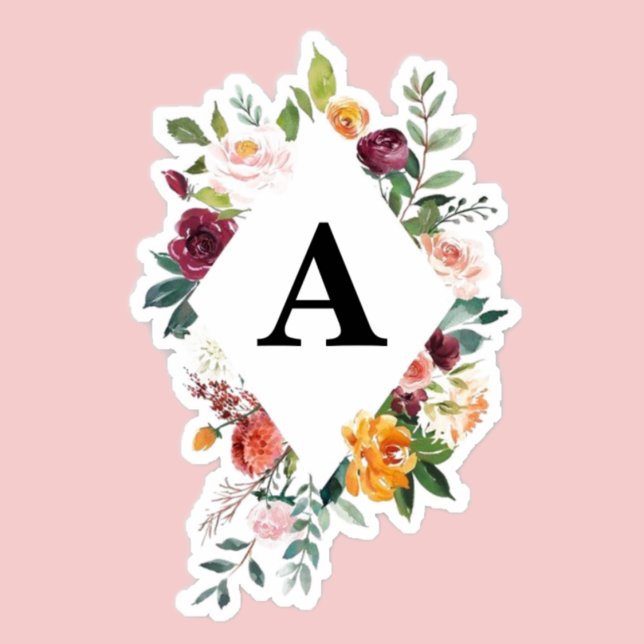 Watercolor Floral frame customizable Initial (Creator Uploaded)