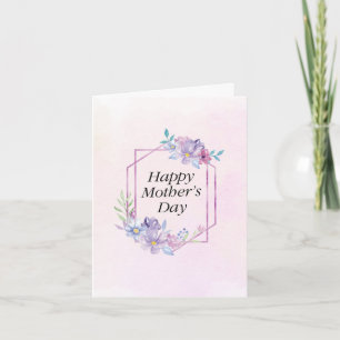 Watercolor Floral Frame Mother's Day Invitation