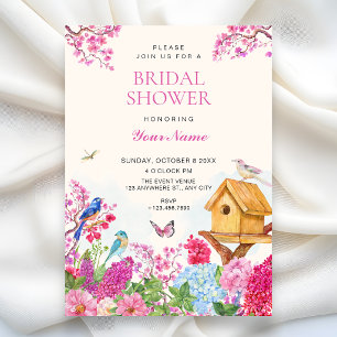 Watercolor Floral garden bridal shower Invitation