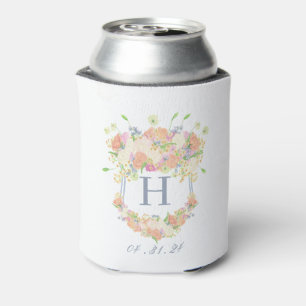 Watercolor Floral Garden Party Crest Can Cooler