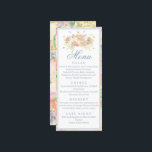 Watercolor Floral Garden Party Crest Menu<br><div class="desc">Enchant your guests with an evening in the garden and this gorgeous watercolor floral wedding crest menus. Every insert is more deliciously colourful than the next. With pops of blue, peach, pink, green, and cream, every elegant and whimsical detail of your day is delightfully coordinated. To see more work and...</div>