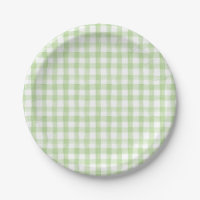 Watercolor Floral Garden Party Green Gingham