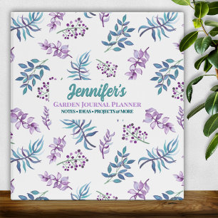 Watercolor Floral Garden Personalized Planner Binder