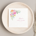 Watercolor Floral Garden Tea Party Bridal Shower Napkin<br><div class="desc">These pretty paper napkins,  featuring delicate,  tender pink floral and custom text would make a great addition to your bridal shower celebration. Easily add your own details by clicking on the "personalize" option.</div>
