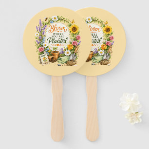 Watercolor Floral Gardening Inspirational Design Hand Fan
