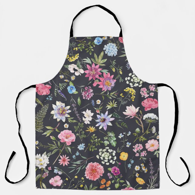 Watercolor Floral: Gentle Summer Pattern. Apron (Front)