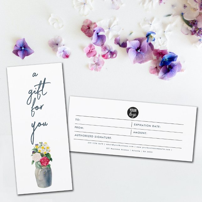 Watercolor Floral Gift For You Certificate Voucher (Creator Uploaded)