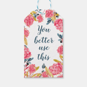 Watercolor Floral Gift Tag for Handmade Items