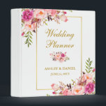 Watercolor Floral Gold Pink Blush Wedding Planner Binder<br><div class="desc">Watercolor Floral Gold Pink Blush Wedding Planner Binder</div>