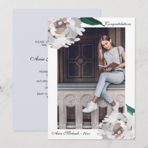 Watercolor Floral Graduation Party Invitation