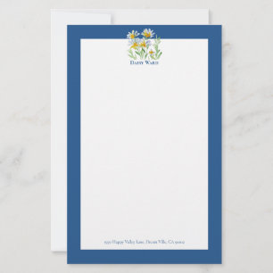 Watercolor Floral Hand-Painted Stationery Paper