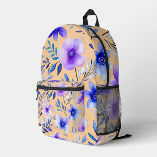 Watercolor Floral Harmony – Seamless Botanical Pat Printed Backpack