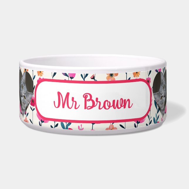 Watercolor Floral Heart-Shaped Photo Pet (Front)