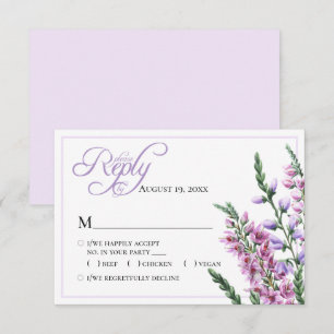 Watercolor Floral Heather Wedding RSVP