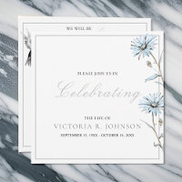 Watercolor Floral Hummingbird Celebration of Life
