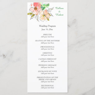 Watercolor Floral Impressions Programme de mariage