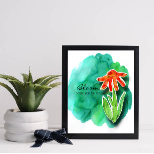 Watercolor Floral Inspirational Cutout Collage Poster