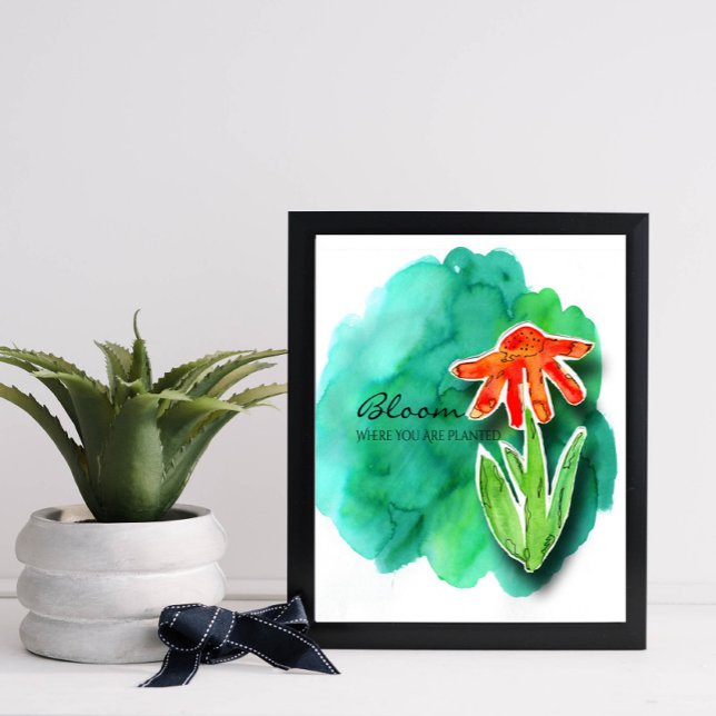 Watercolor Floral Inspirational Cutout Collage Poster (AN inspiring message for a new home, or anyone needing a little bit of positivity)