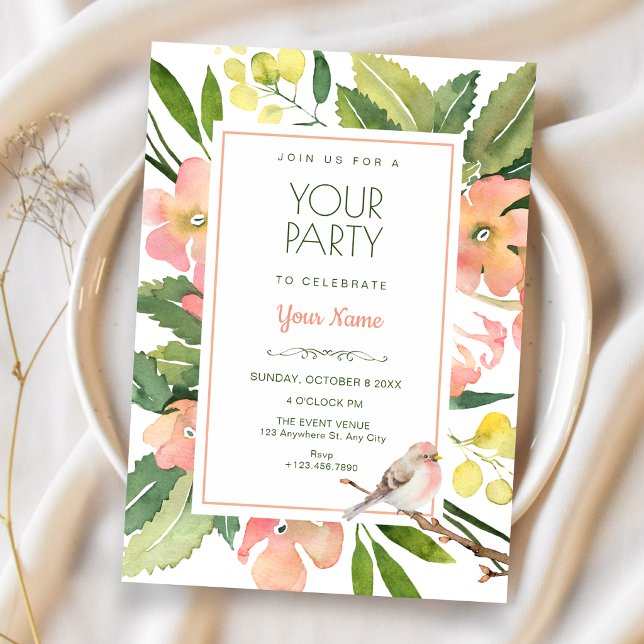 Watercolor floral  invitation (Creator Uploaded)
