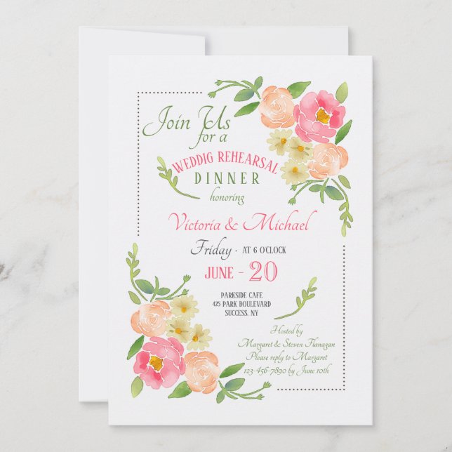 Watercolor Floral Invitation (Front)