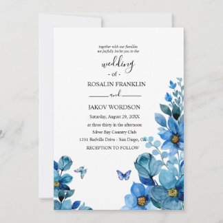 watercolor floral invitation card