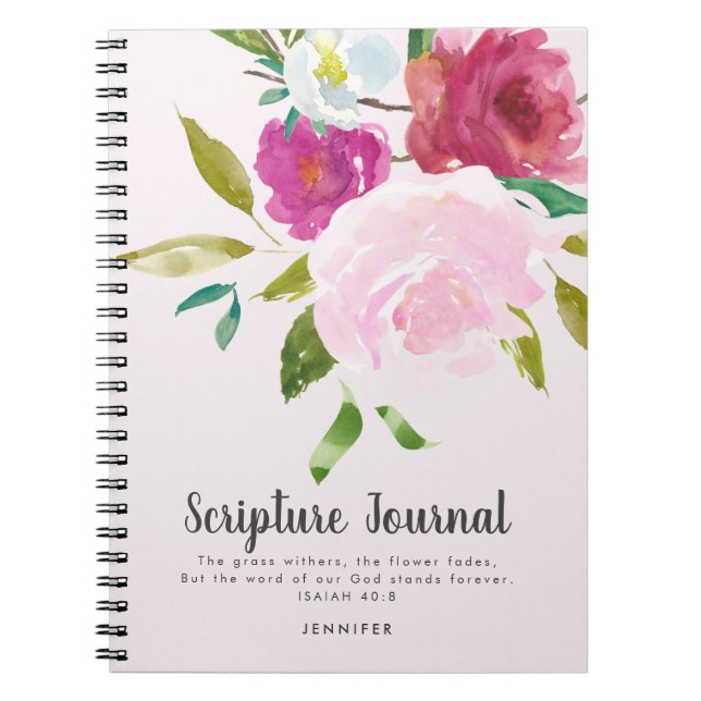 Watercolor Floral Journal des écritures personnali (Devant)