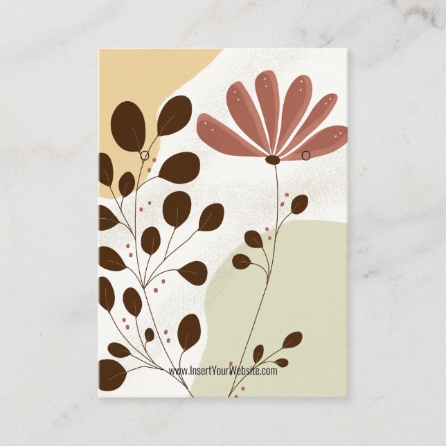 Watercolor Floral Kraft Earring Display Logo Business Card (Front)