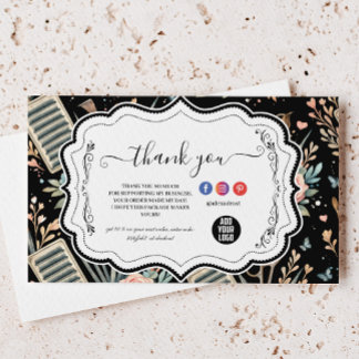 Watercolor Floral Lash Artist Thank You Card