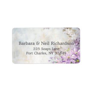 Watercolor Floral Lavender Wedding Label