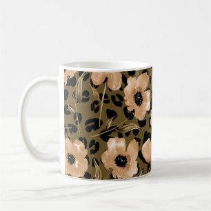 Watercolor Floral Leopard: Endless Pattern Coffee Mug