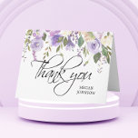 Watercolor Floral Lilac Bridal WEDDING Thank You<br><div class="desc">Lovely modern bridal shower or wedding thank you cards.  Watercolor floral lavender,  lilac,  violet,  purple bouquet.  Script topography letters.  Personalize them by adding your text inside card or DELETE all text for for personal hand written message.</div>