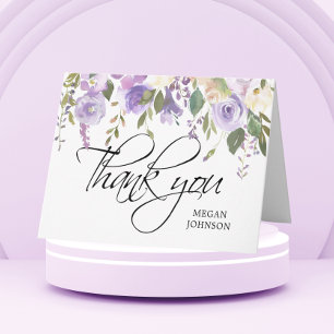 Watercolor Floral Lilac Bridal WEDDING Thank You